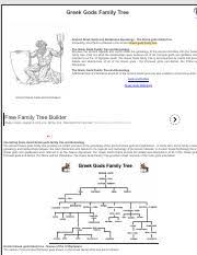 Greek Gods Family Tree And Genealogy Pdf Greek Gods
