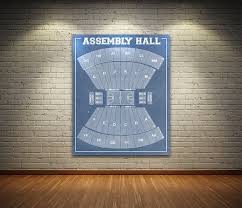 Vintage Print Of Assembly Hall Seating Chart Indiana