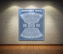 vintage print of assembly hall seating chart indiana