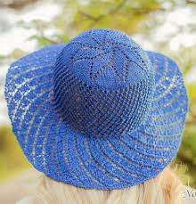 Knitting Pattern For Merilin Summer Hat Sun Hat With Mesh And Lace Crown And Wide Brim Hat Knitting Patterns Knitted Hats Knitting Patterns