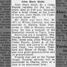 Obituary for John Mark Heldt