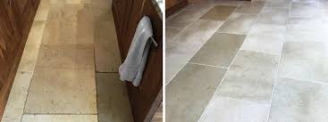 Fill your cart with color today! White Tumbled Marble Tiled Floor Refreshed In A Hampton Kitchen South Middlesex Tile Doctor