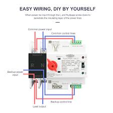 Turn off the power to the house at the main electrical panel, and connect the wires coming from the transfer switch to the breakers in the. Tomzn Single Phase Din Rail Ats Dual Power Automatic Transfer Electrical Selector Switches Uninterrupted 2p 63a 100a 125a Circuit Breakers Aliexpress