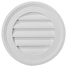 Ekena Millwork 16 In X 16 In White Round Urethane Gable Vent Gvro16f In 2020 Gable Vents Louver Vent Ceiling Materials