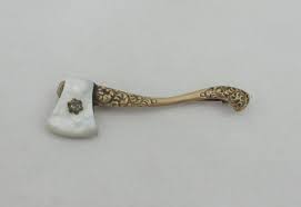 Victorian Brass Mop Axe Hatchet Prohibition Temperance Movement Carrie Nation Brooch Pin C Clasp By Framarines O Victorian Jewelry Brooch Clear Rhinestones