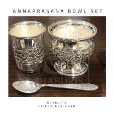 Annaprasana Silver Bowl For Baby Baby Rice Feeding Bowl Baby Silver Bowl Indian Pure Silver Return Gift In Silver Pooja Items Return Gifts Indian Indian Gifts