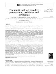 © copyright three e communications sdn bhd 2019. Pdf The Multi Tasking Paradox Perceptions Problems And Strategies
