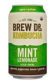 Brew dr kombucha provides ginger, tumeric, herbal, and mint lemonade blends. Mint Lemonade Can Brew Dr Kombucha Bevnet Com Product Review Ordering Bevnet Com