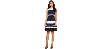 Lauren By Ralph Lauren Striped Sleeveless Dress In Blue Lyst Details zu sweater lauren ralph lauren rn 41381 pullover hot leather women's classic. lauren by ralph lauren blue striped sleeveless dress
