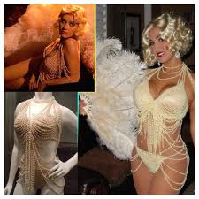 Handmade Christina Aguilera Burlesque Pearl Costume Burlesque Outfit Burlesque Party Christina Aguilera Burlesque