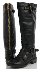 Girl S Black Faux Leather Back Zipper Riding Knee High Boots Nakia Kid 10 Mfs Http Www Amazon Com Dp B00gvmwqxa Ref Boots Black Faux Leather Knee High Boots