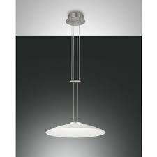 Led pendelleuchte, dimmbar, höhenverstellbar, oval. Hangelampe Nickel Satin Weiss Fabas Luce Vale Led 500mm 1620lm Dimmbar Hohenverstellbar