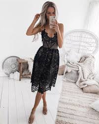 Delicate Black Lace Spaghetti Strap Homecoming Dress Knee Length Party Gown Vestidos De Mujer Vestidos De Verano Vestidos