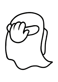 Among us impostor looking out the vent: Coloring Book Among Us Ghost Razukraski Com