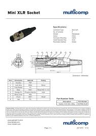 35mm xlr wiring diagram wiring diagrams. Mini Xlr Socket Specifications Manualzz