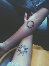 Artistic Design Of Sun And Moon Tattoo For Sisters Tattoos For Daughters Matching Tattoos Sister Tattoos
