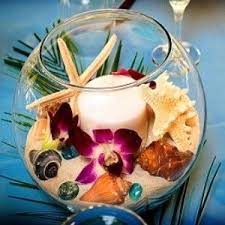Epingle Par Instemporel Decoration Sur Mer Et Plage Centres De Table Simples Centres De Table Tropicaux Candles Wedding