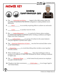 Labor Day For Kids Reading Comprehension Answer Key Woo Jr Kids Activities