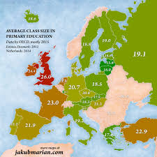 Average Class Size In Primary Education Maps Interestingmaps Interesting Primary Education Map Teaching Geography