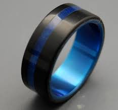 Black Rings Titanium Ring Titanium Resin Wedding Band Blue Etsy Titanium Wedding Rings Rings For Men Black Rings