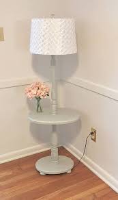 Lovely Vintage Solid Wood Floor Lamp With Attached Table Recently Painted With A Delicately Lighy Gray Cha Lamparas De Pie Decoracion Hogar Decoracion De Unas