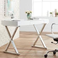 Maybe you would like to learn more about one of these? Luster 43 1 4 Wide Glossy White And Chrome Modern Desk 7c696 Lamps Plus