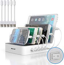 amazon com charging station for multiple devices mstjry 5 port multi usb charger statio phone cell floating box shelves