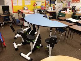 Kinesthetic Classrooms With Standing Desks Flexible Seating Wobble Chairs Pedal Desks And Bike Flexible Seating Classroom Flexible Seating Modern Classroom