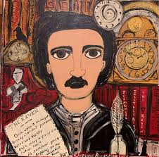 Portrait of Edgar Allan Poe LARGE 20 Inch Square