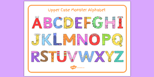 Uppercase and lowercase letters refer to all letters used to compose the english language. Upper Case Monster Alphabet Image Mat
