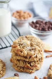 I adore the salty sweet flavors of these pretzel and potato chip cookies with butterscotch frosting. Kitchen Sink Cookies 5 Boys Baker