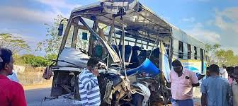 injured as TNSTC bus rams into truck ...