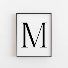 Letter M Wall Decor Letter M Print Letter M Poster Letter M Etsy Scandinavian Print Nordic Print Lettering