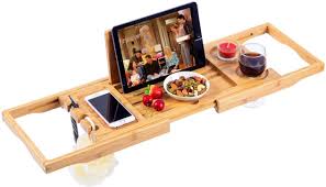 For my bathtub tray i worked with some reclaimed white oak which means the boards were not perfectly level or square. Amazon Com Utoplike Bamboo Bathtub Caddy Tray Bath Tray For Tub Adjustable Bathroom Bathtub Organizer With Book Tablet Wine Glass Cup Towel Holder Distinctive Gift 24 8 37 4 Kitchen Dining