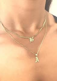 Old English Initial Necklace Dainty Initial Necklace Gold Initial Necklace Gold Beautiful Necklaces Initial Necklace