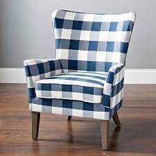 Homall gaming chair office chair high back computer chair leather desk chair racing executive ergonomic adjustable swivel task chair with headrest and lumbar support (cyan). Blue And White Buffalo Check Chair Kirklands