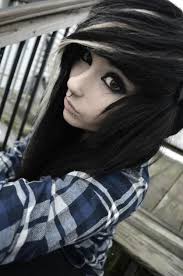 Scene style bangs for girls. Black Hair With Blonde Streaks Emo Novocom Top