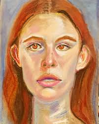 Refining granddaughter's face and mouth in oil painting