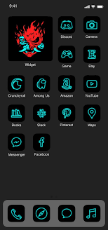 Cyberpunk 2077 Samurai Theme Neon Cyan Neon Blue Ios 14 Etsy Cyberpunk Cyberpunk 2077 Homescreen