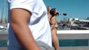 Naked slave gets fucked in the local bar after forced walk xxx porn video  XXX Porn Video - PervertTube.com