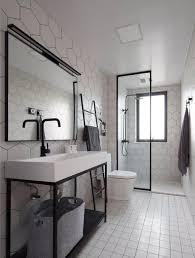 15 Long Narrow Bathroom Ideas That Are Functional And Stylish In 2020 Industrial Bathroom Design Narrow Bathroom Stylish Bathroom