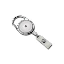 Polypropylène protection 1 face format carte 86 x 54mm perforation. Zip Enrouleur Mousqueton Porte Badge Couleur Blanc