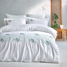 مفرش داليا صيفي مزدوج أبيض و تيفاني مطرز عدد القطع 9 bed comforters bedding set bed