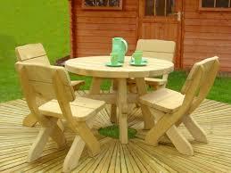 Round Wooden Garden Table With Seats Wooden Garden Furniture Wooden Garden Table Garden Table And Chairs