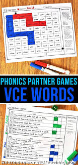 Phonics Partner Games For Vce Words Vce Words Phonics Partner Games