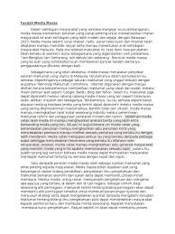 Contoh karangan kebaikan dan keburukan media sosial. Faedah Media Massa