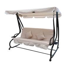 Bought your patio swing at the target? Canopy Patio Swing Bench Beige Pillows And Cup Holders Aleko
