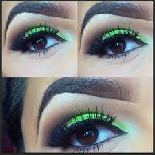 Neon Green With Black And Brown Dark Makeup Kiss Makeup Makeup