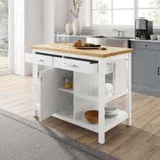 Contemporary kitchen island cart, natural wooden top and plenty storage space, wby decor love(1). Amazon Com Crosley Furniture Audrey Kitchen Island Natural Wood Top Everything Else