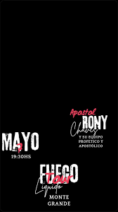 📌Les recordamos que este 7 DE MAYO🗓, Contaremos con la visita del Apóstol  RONY CHAVES, , quien estará acompañado de su equipo ministerial, La cita es  7 de Mayo a las 19:30hs, En la calle A.Rojas 447
